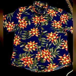 Wildfang tropical Blue Floral Shirt
